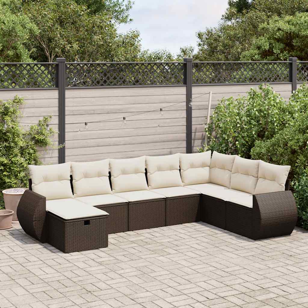 Sofasæt Til Haven 9 Dele Med Hynder Polyrattan Brun