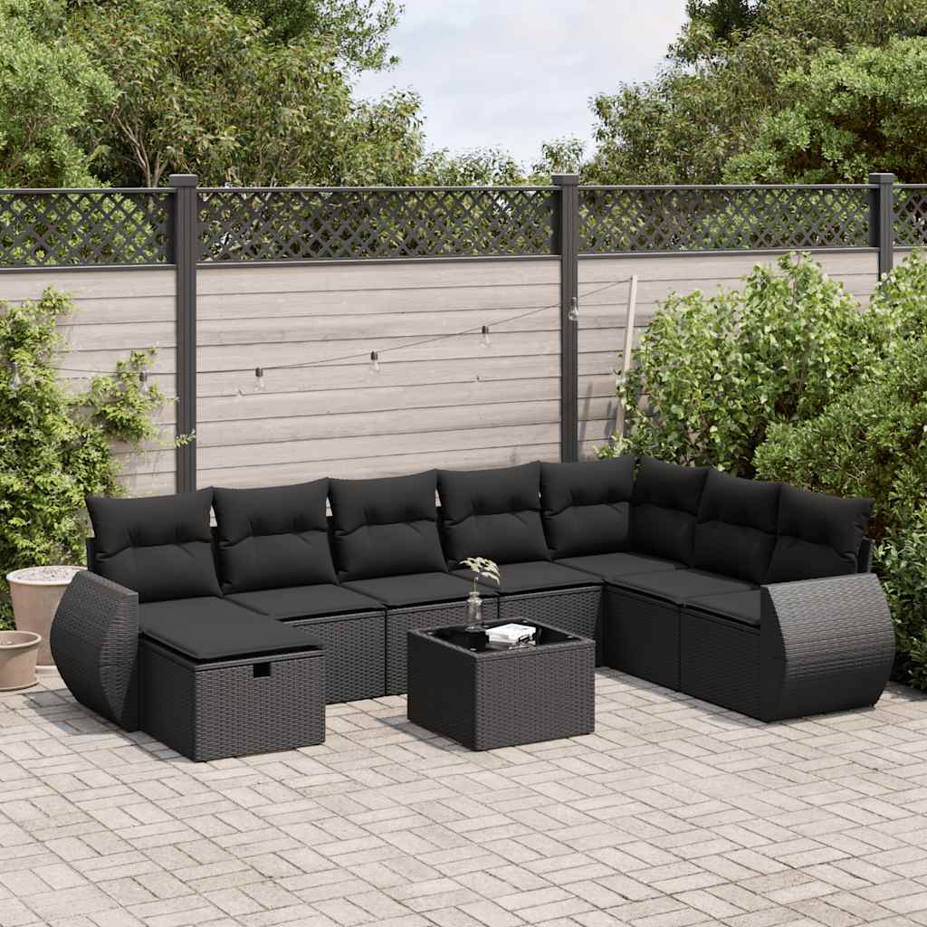 Sofasæt Til Haven 9 Dele Med Hynder Polyrattan Brun