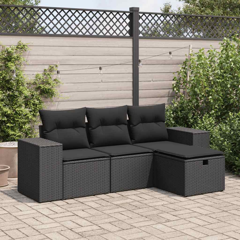 Sofasæt Til Haven 4 Dele Med Hynder Polyrattan Brun