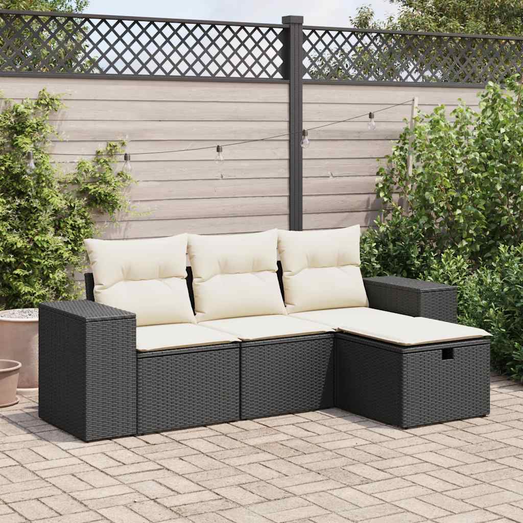 Sofasæt Til Haven 4 Dele Med Hynder Polyrattan Brun
