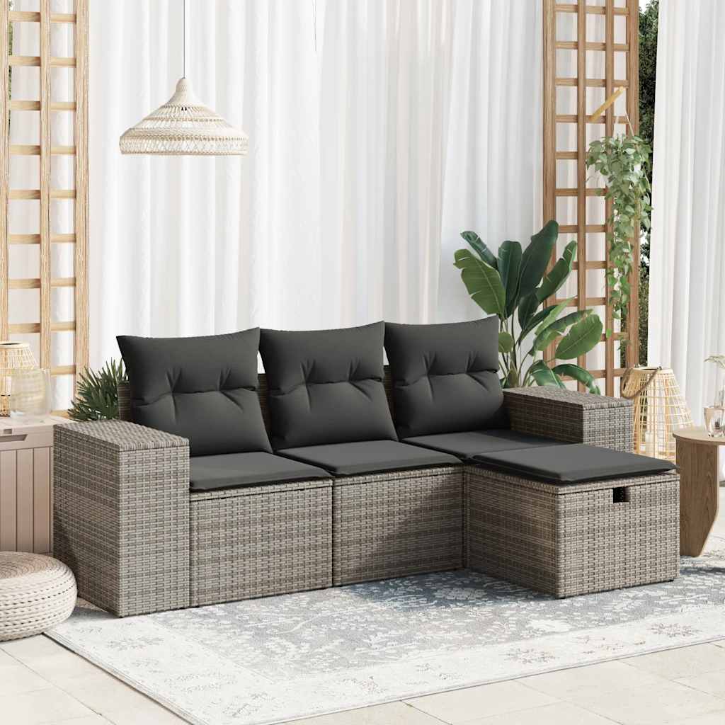 Sofasæt Til Haven 4 Dele Med Hynder Polyrattan Brun
