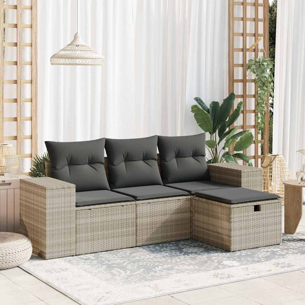 Sofasæt Til Haven 4 Dele Med Hynder Polyrattan Brun