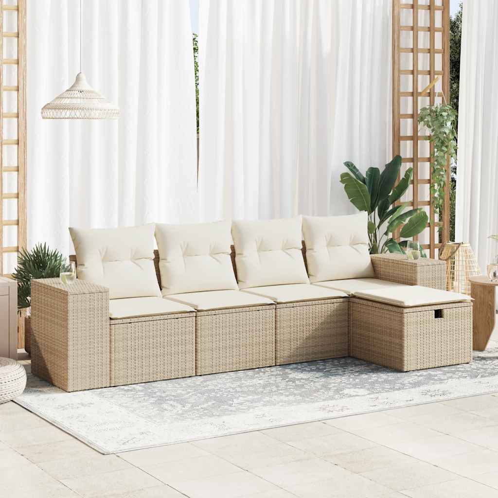 Sofasæt Til Haven 6 Dele Med Hynder Polyrattan Brun