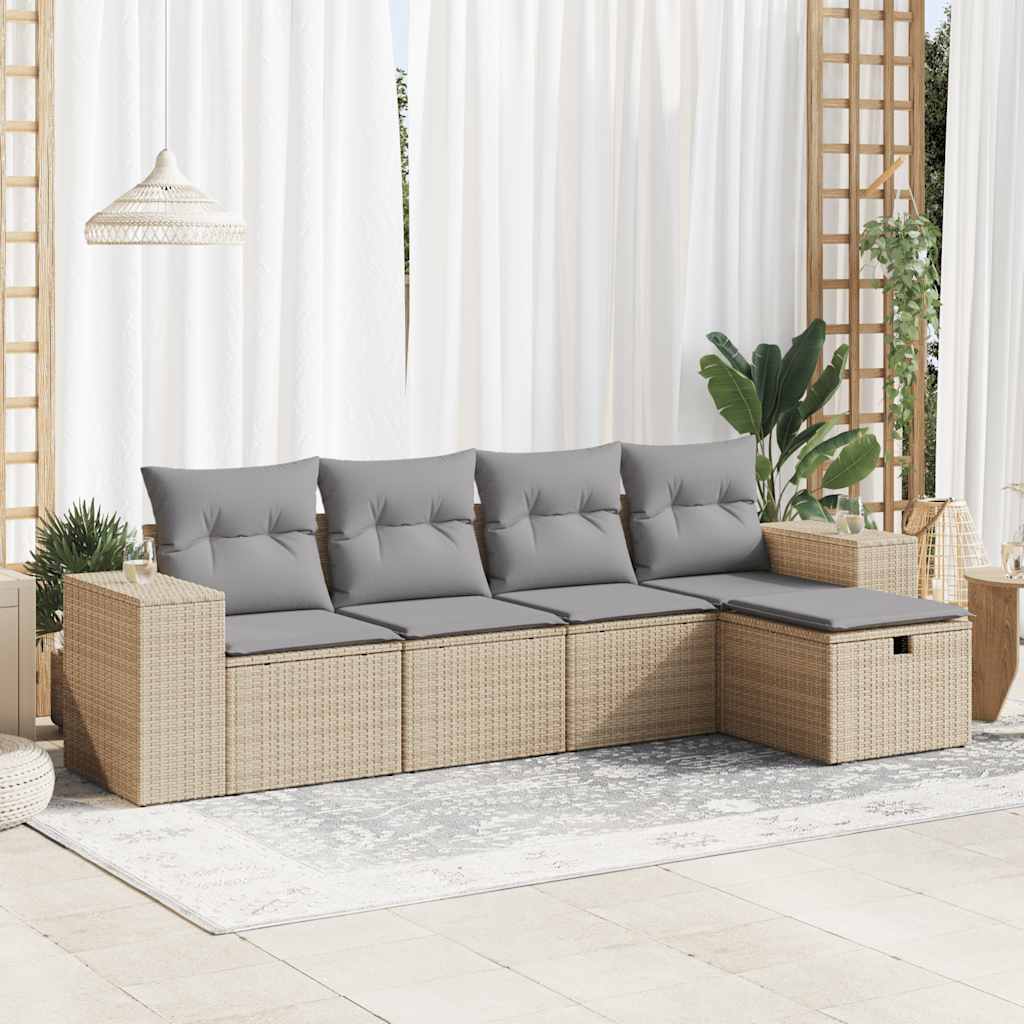 Sofasæt Til Haven 6 Dele Med Hynder Polyrattan Brun