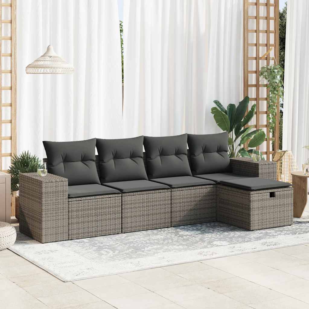 Sofasæt Til Haven 6 Dele Med Hynder Polyrattan Brun