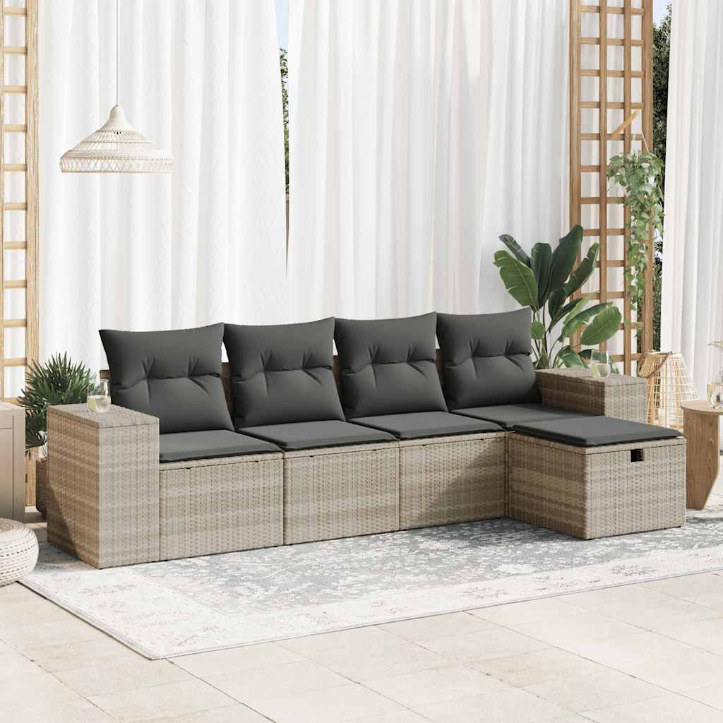 Sofasæt Til Haven 6 Dele Med Hynder Polyrattan Brun