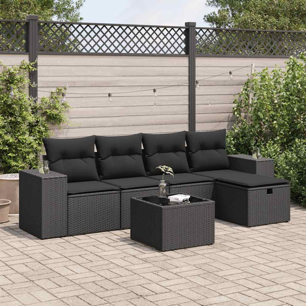 Sofasæt Til Haven 6 Dele Med Hynder Polyrattan Brun