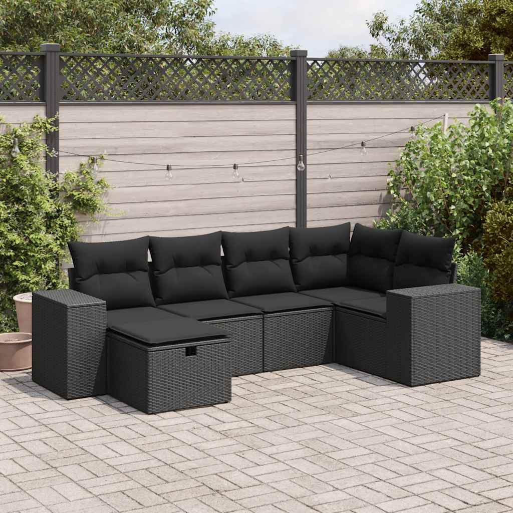 Sofasæt Til Haven 7 Dele Med Hynder Polyrattan Brun