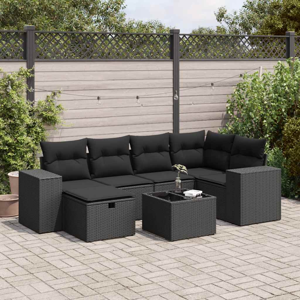 Sofasæt Til Haven 7 Dele Med Hynder Polyrattan Brun