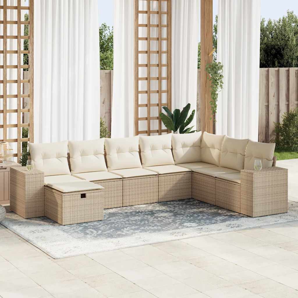 Sofasæt Til Haven 9 Dele Med Hynder Polyrattan Brun
