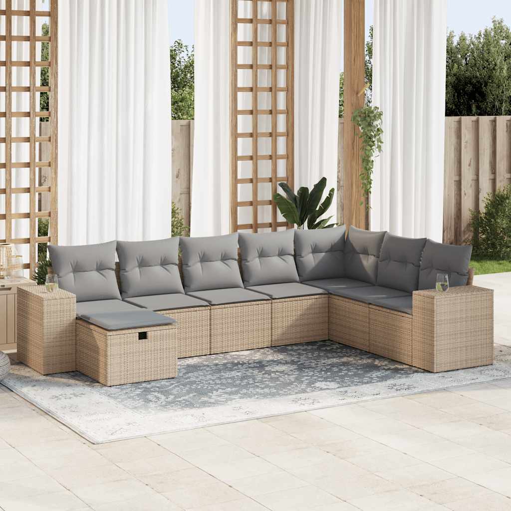 Sofasæt Til Haven 9 Dele Med Hynder Polyrattan Brun