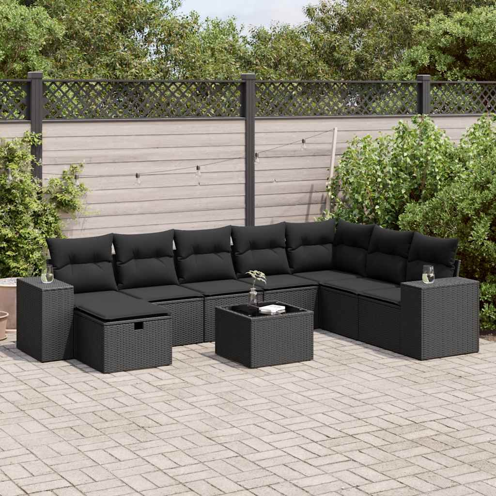 Sofasæt Til Haven 9 Dele Med Hynder Polyrattan Brun
