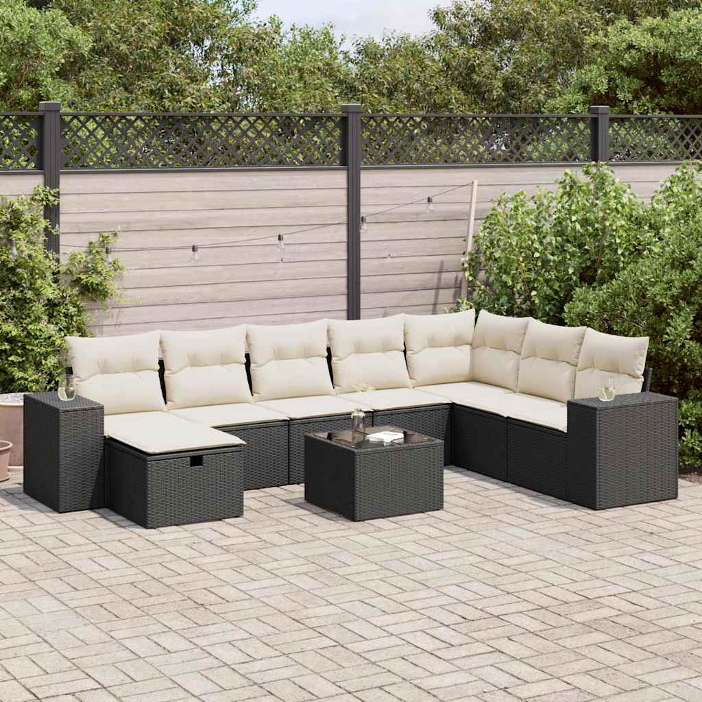 Sofasæt Til Haven 9 Dele Med Hynder Polyrattan Brun