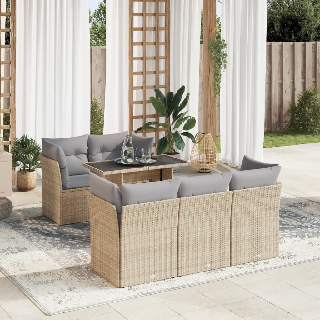 Sofasæt Til Haven 6 Dele Med Hynder Polyrattan