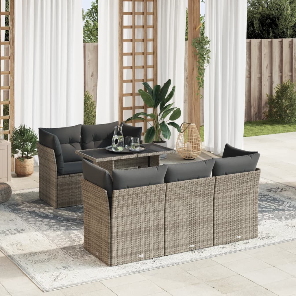 Sofasæt Til Haven 6 Dele Med Hynder Polyrattan