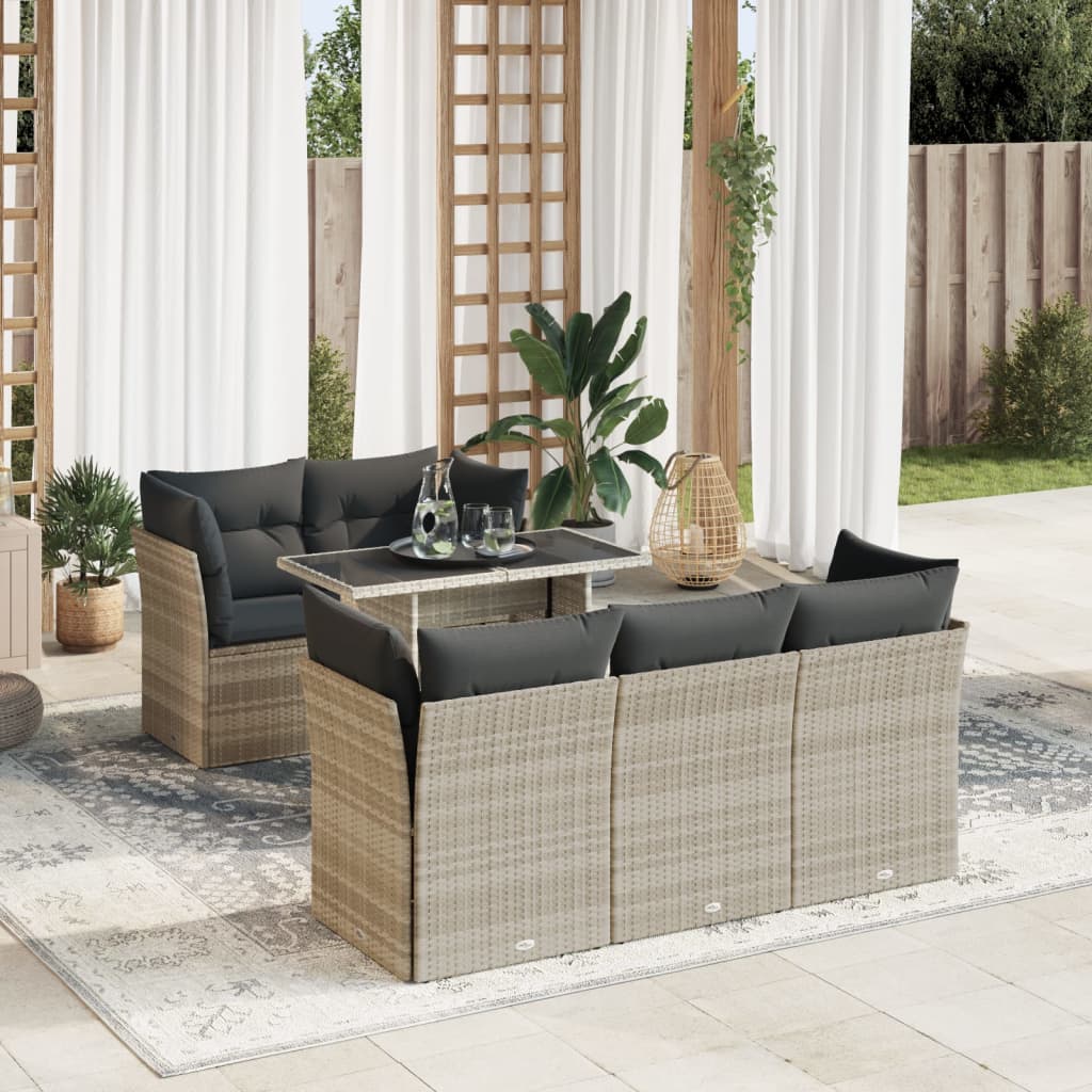 Sofasæt Til Haven 6 Dele Med Hynder Polyrattan