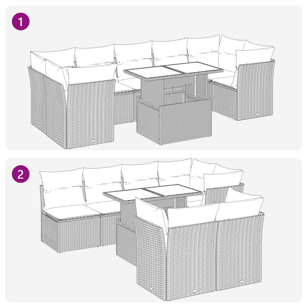 Sofasæt Til Haven 8 Dele Med Hynder Polyrattan