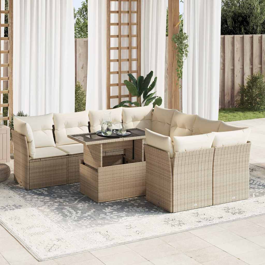 Sofasæt Til Haven 9 Dele Med Hynder Polyrattan