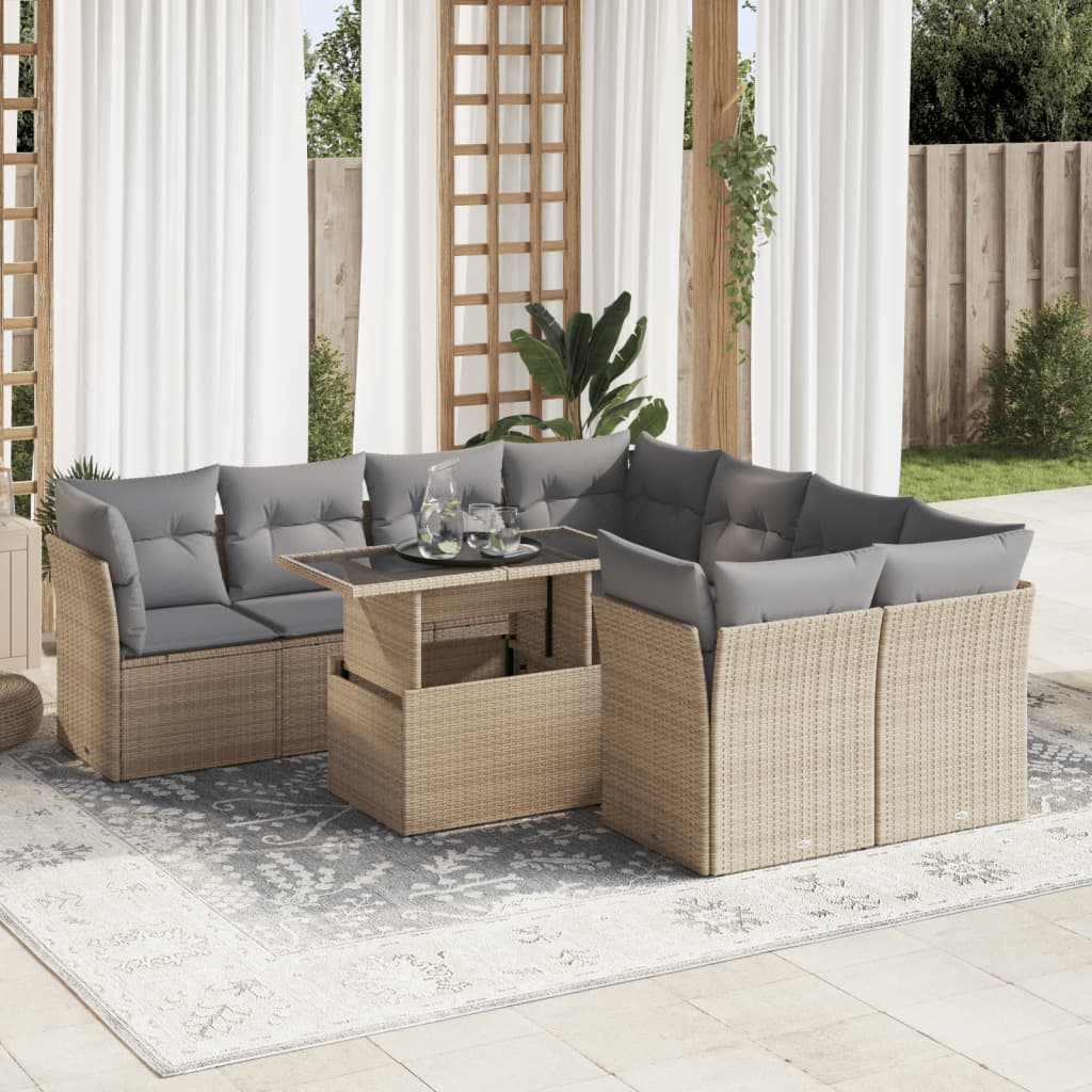 Sofasæt Til Haven 9 Dele Med Hynder Polyrattan