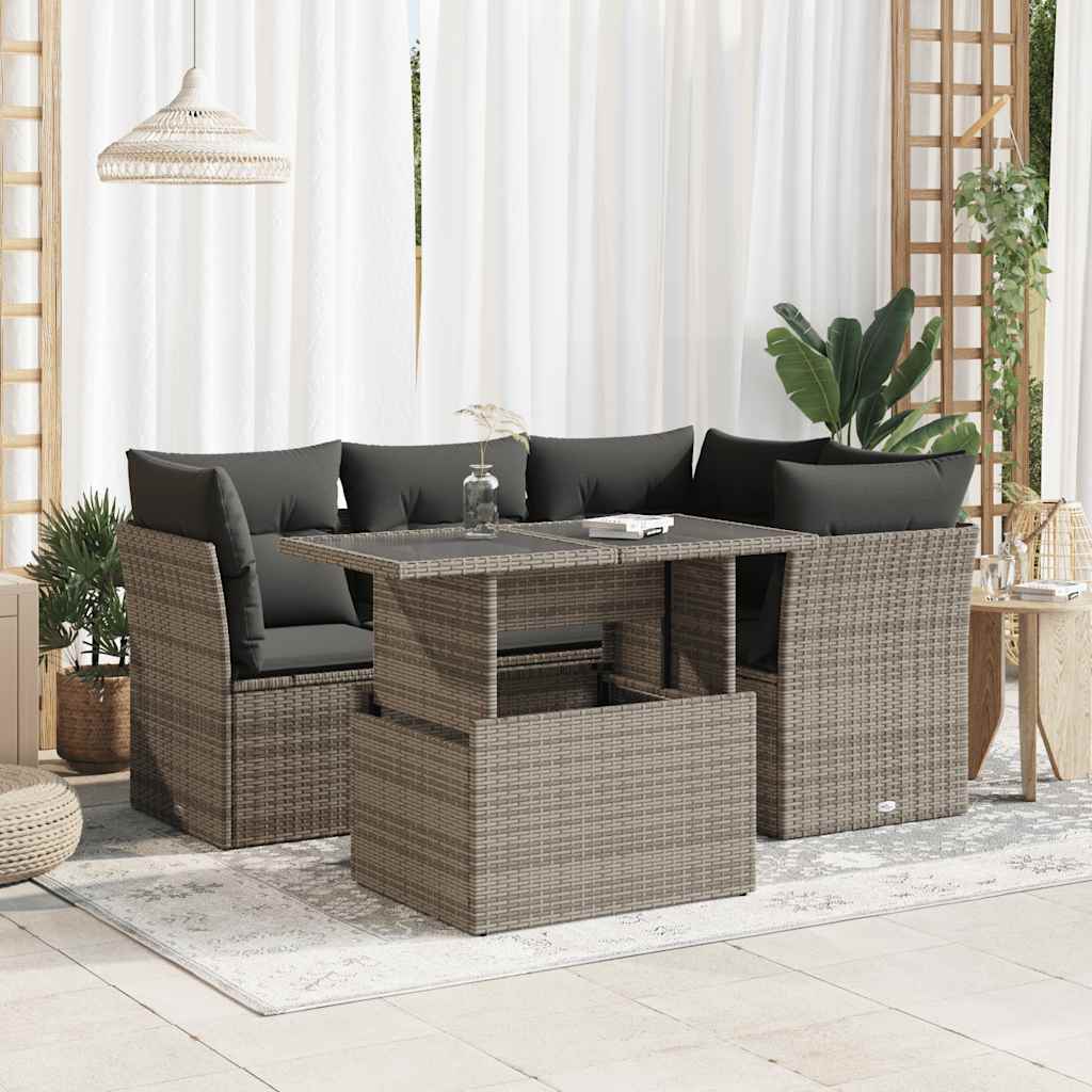 Sofasæt Til Haven 5 Dele Med Hynder Polyrattan