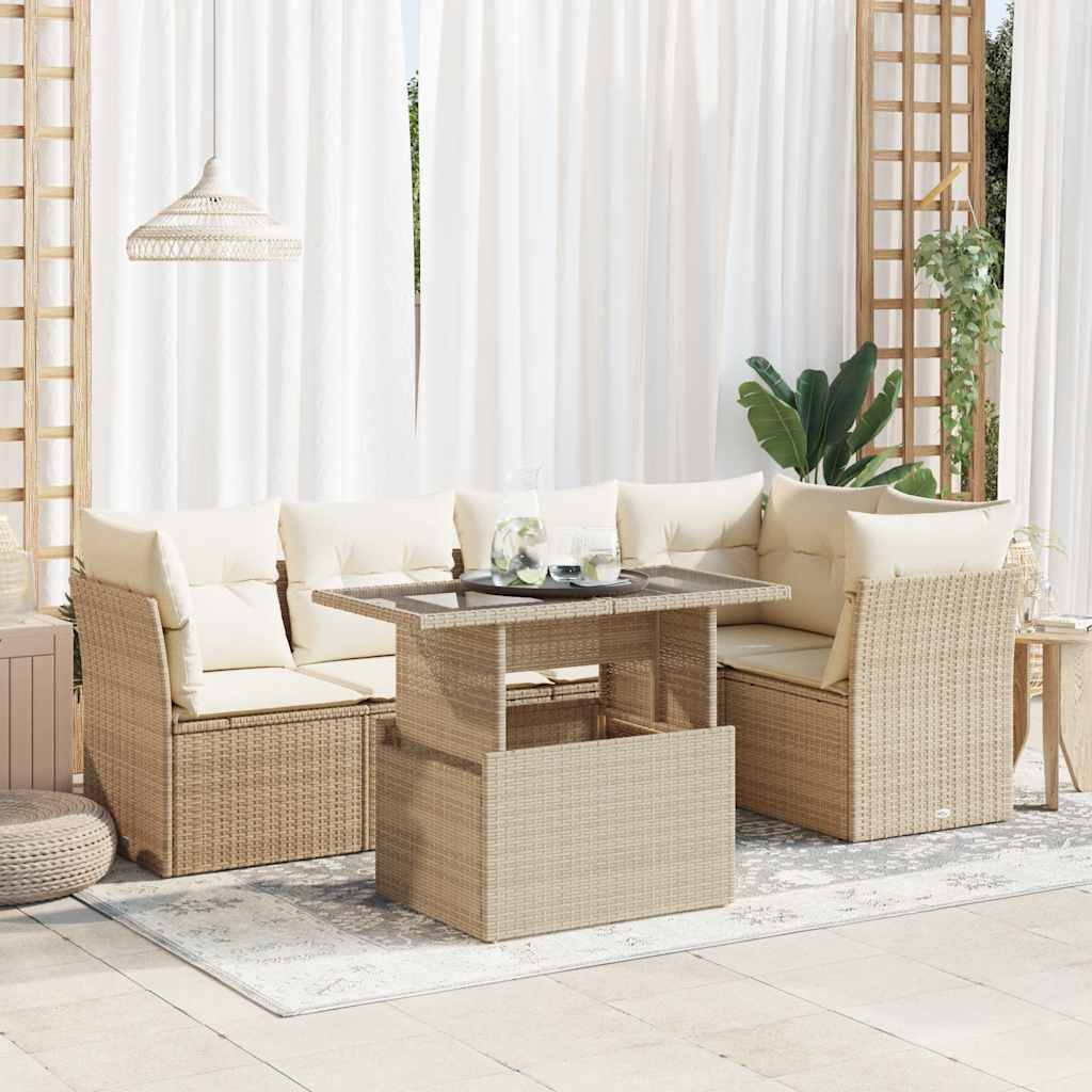 Sofasæt Til Haven 6 Dele Med Hynder Polyrattan