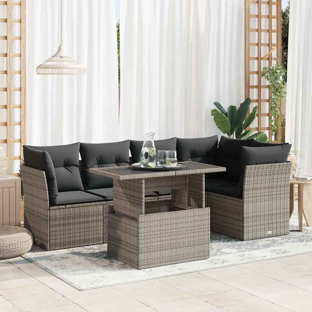 Sofasæt Til Haven 6 Dele Med Hynder Polyrattan