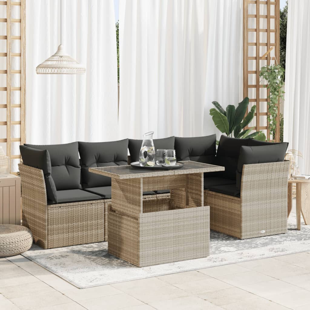 Sofasæt Til Haven 6 Dele Med Hynder Polyrattan