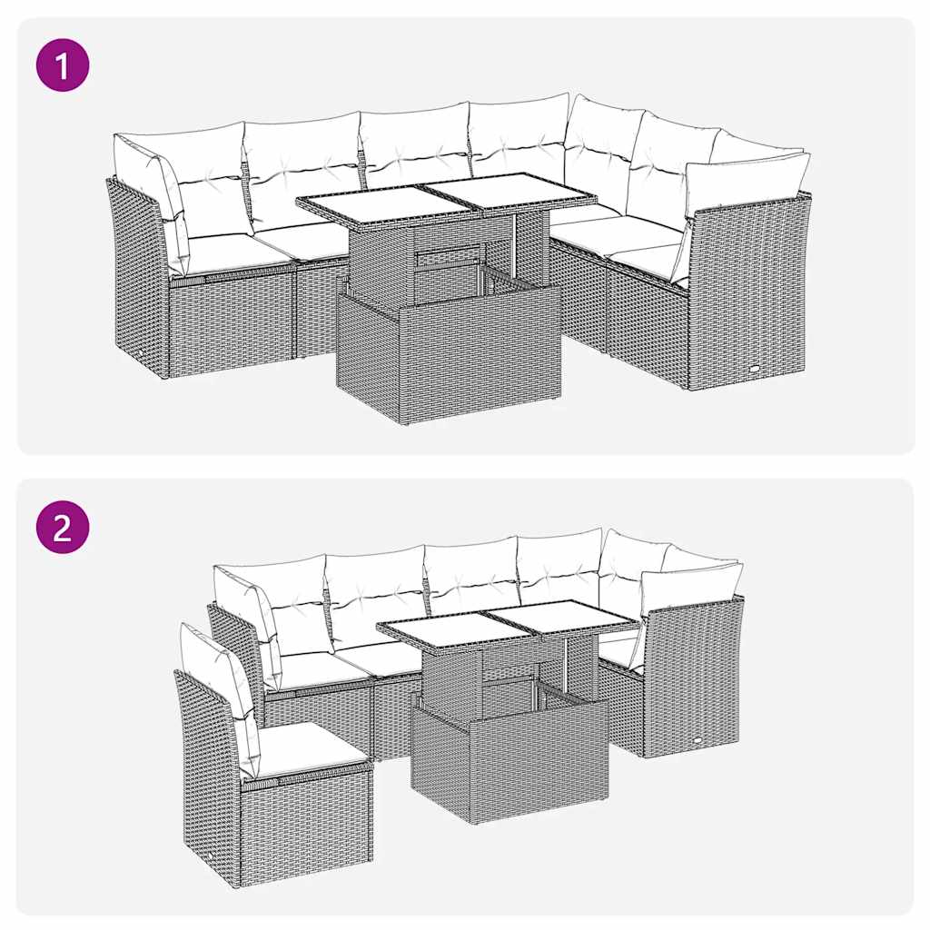 Sofasæt Til Haven 7 Dele Med Hynder Polyrattan