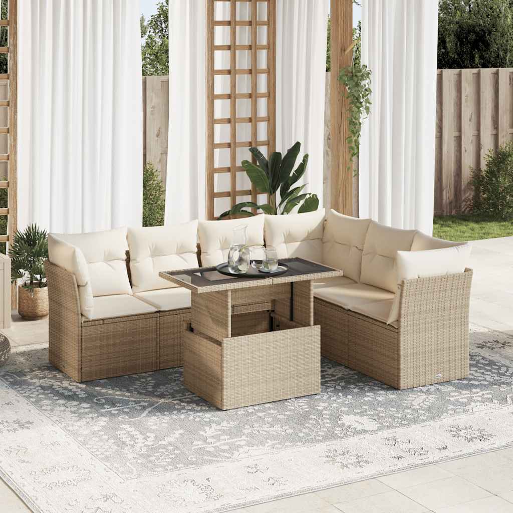 Sofasæt Til Haven 7 Dele Med Hynder Polyrattan