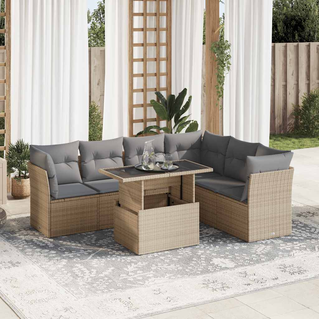 Sofasæt Til Haven 7 Dele Med Hynder Polyrattan
