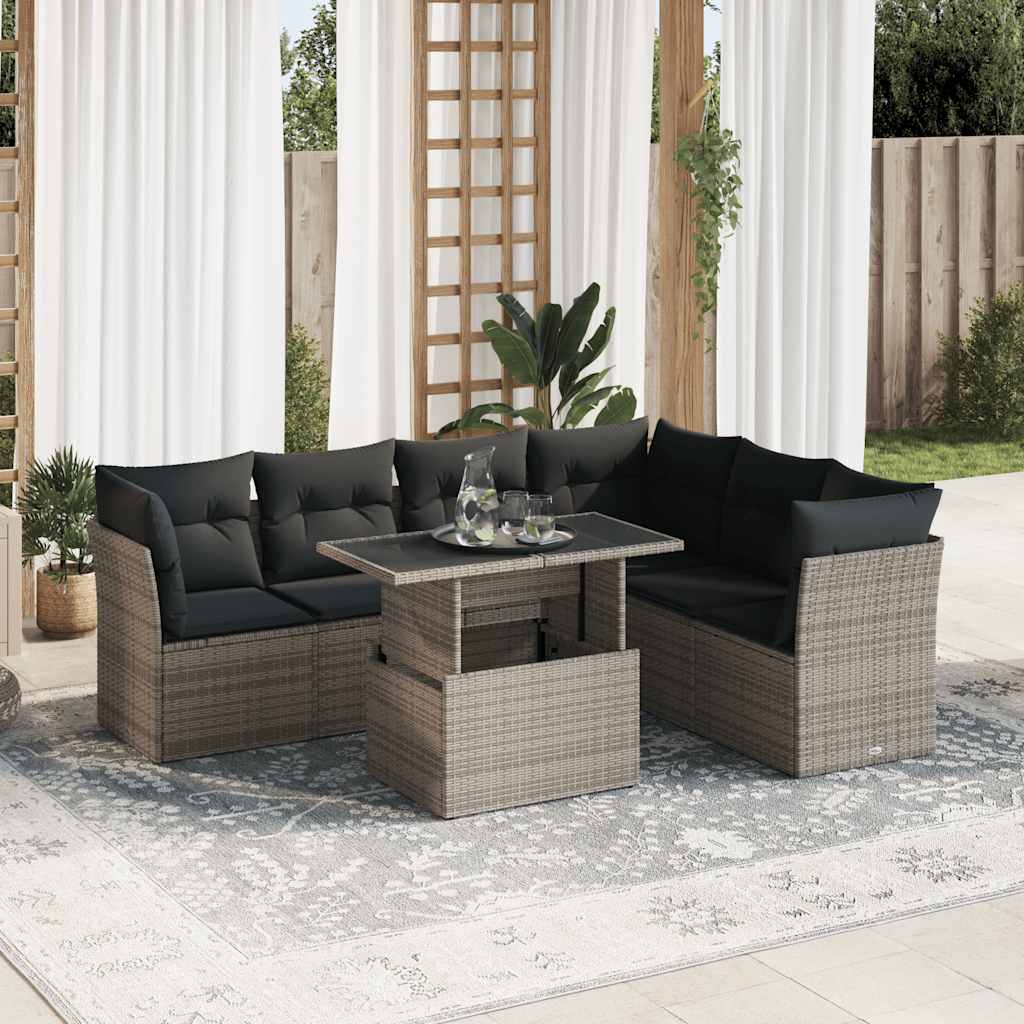 Sofasæt Til Haven 7 Dele Med Hynder Polyrattan