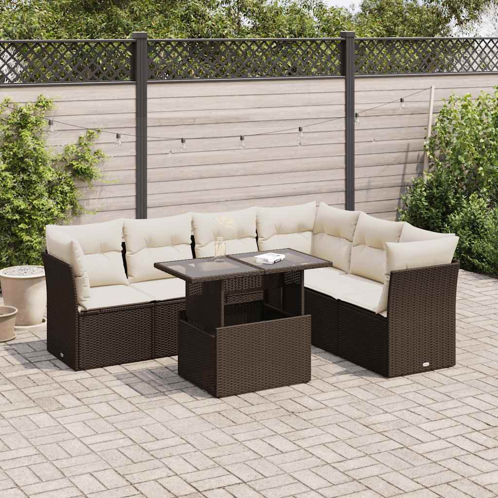Sofasæt Til Haven 7 Dele Med Hynder Polyrattan