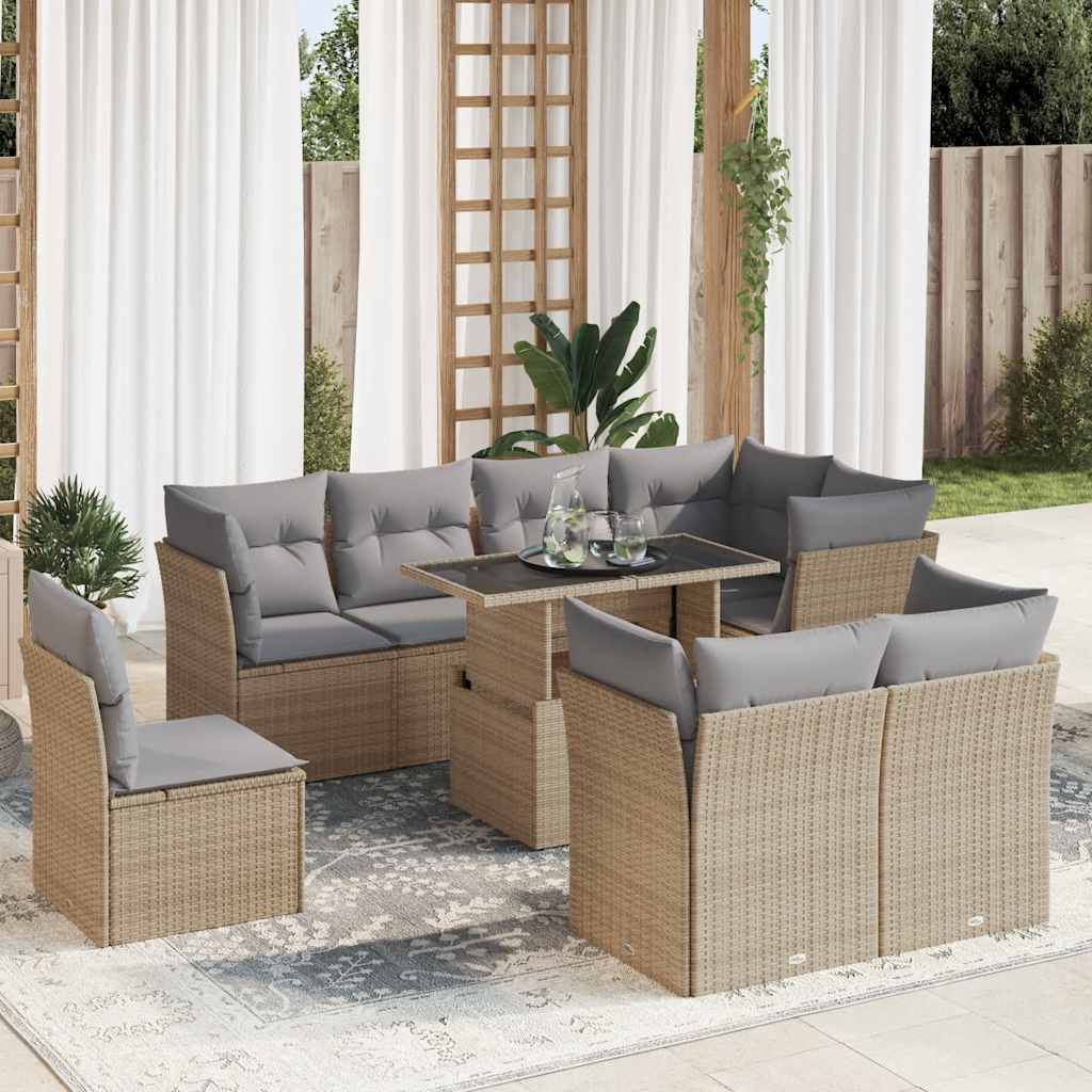 Sofasæt Til Haven 9 Dele Med Hynder Polyrattan