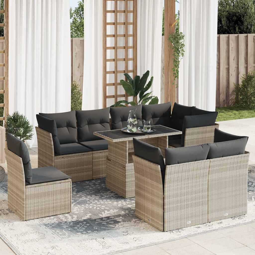 Sofasæt Til Haven 9 Dele Med Hynder Polyrattan