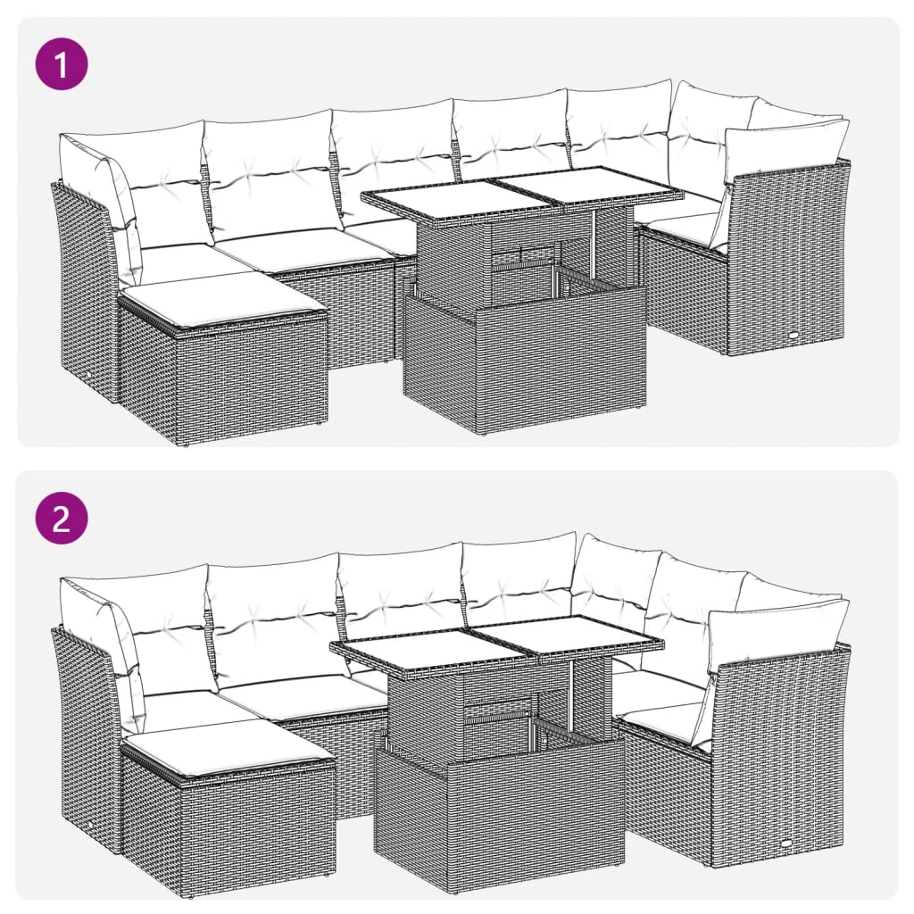 Sofasæt Til Haven 8 Dele Med Hynder Polyrattan