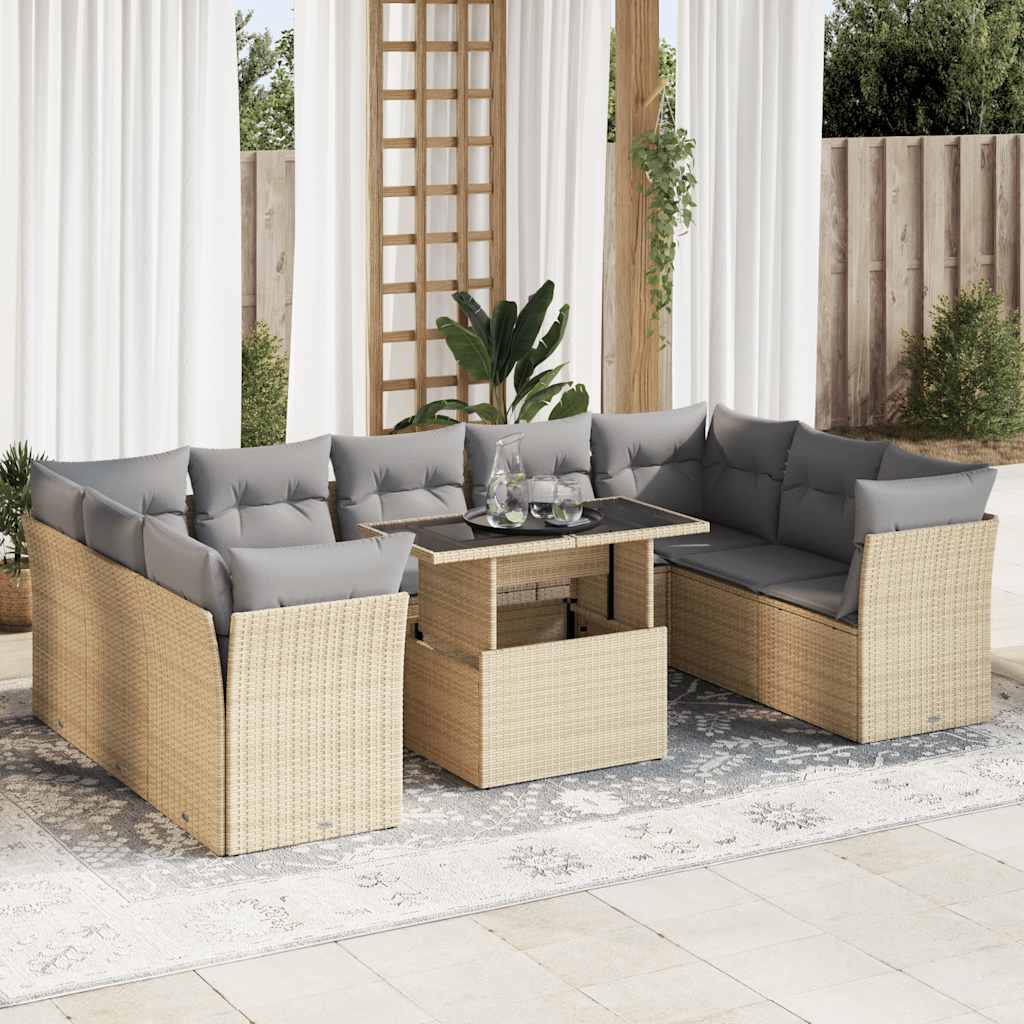 Sofasæt Til Haven 10 Dele Med Hynder Polyrattan