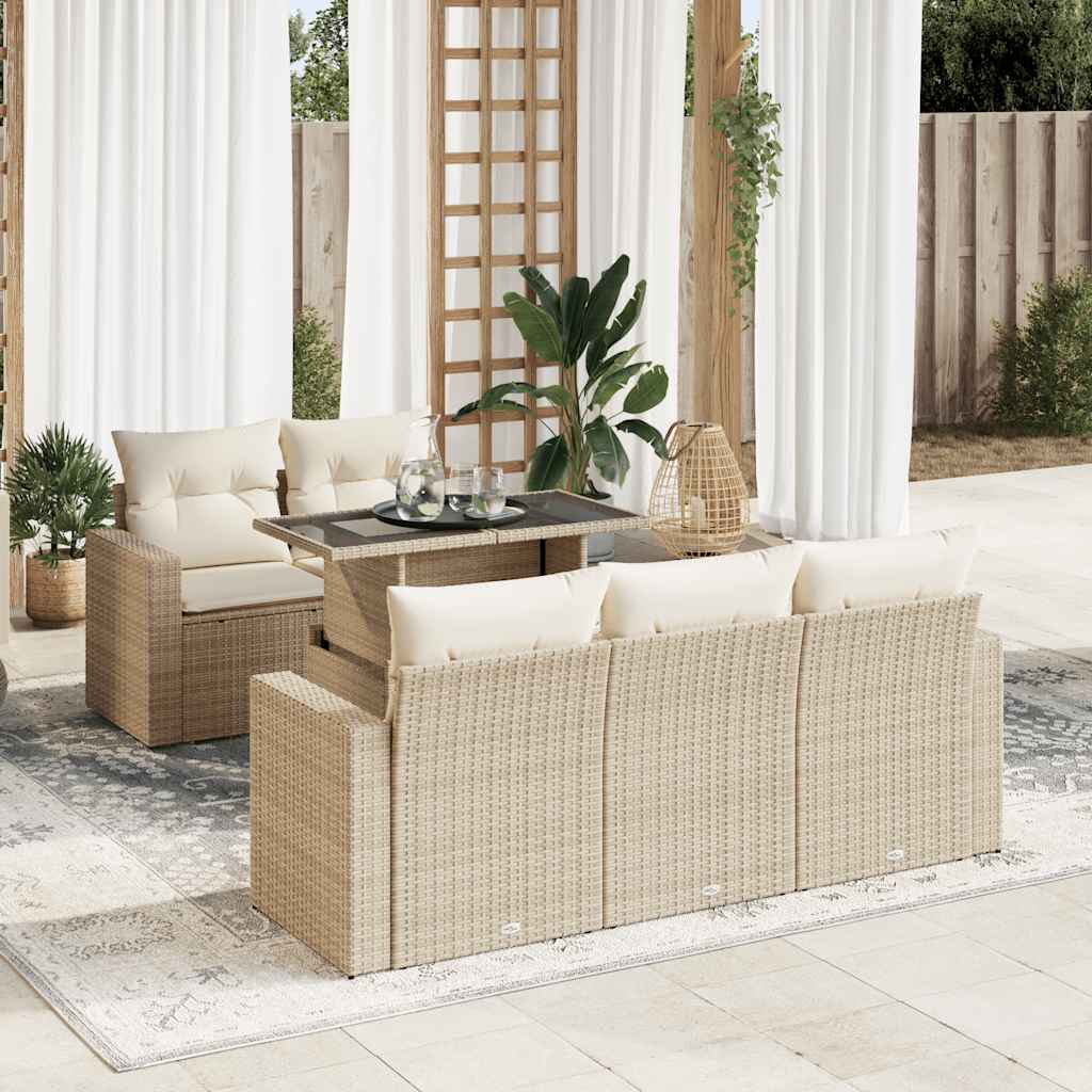 Sofasæt Til Haven 6 Dele Med Hynder Polyrattan