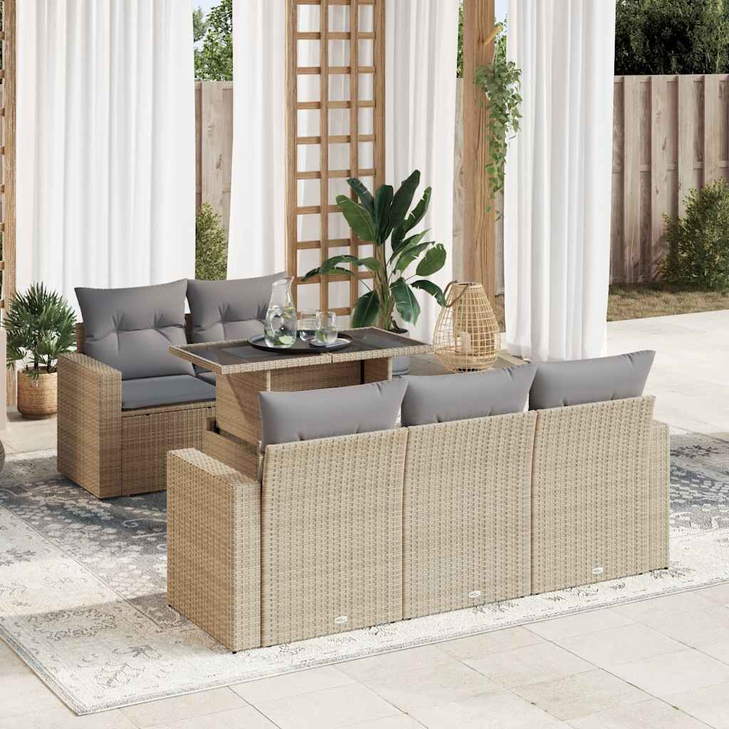 Sofasæt Til Haven 6 Dele Med Hynder Polyrattan