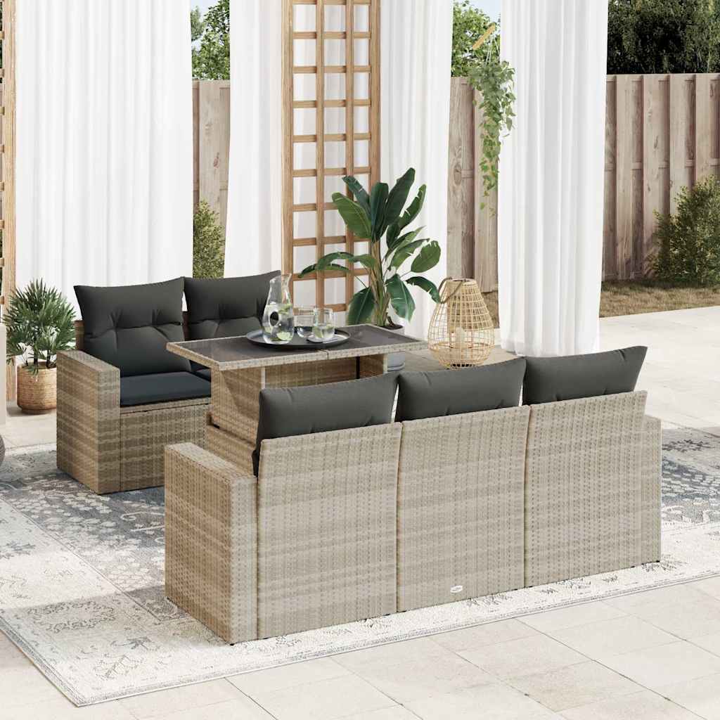 Sofasæt Til Haven 6 Dele Med Hynder Polyrattan