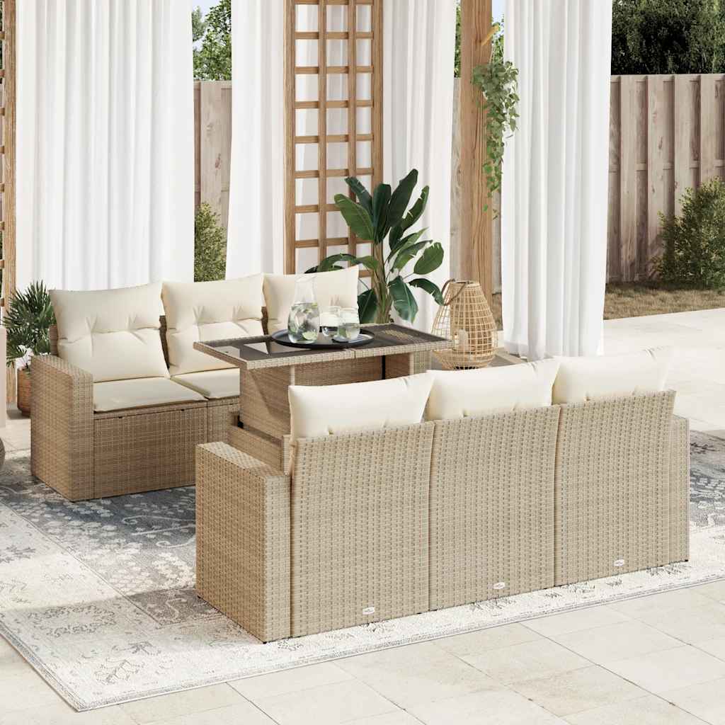 Sofasæt Til Haven 7 Dele Med Hynder Polyrattan