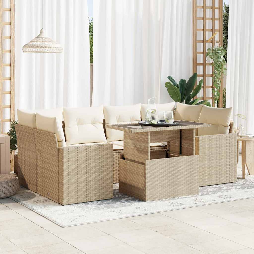 Sofasæt Til Haven 7 Dele Med Hynder Polyrattan