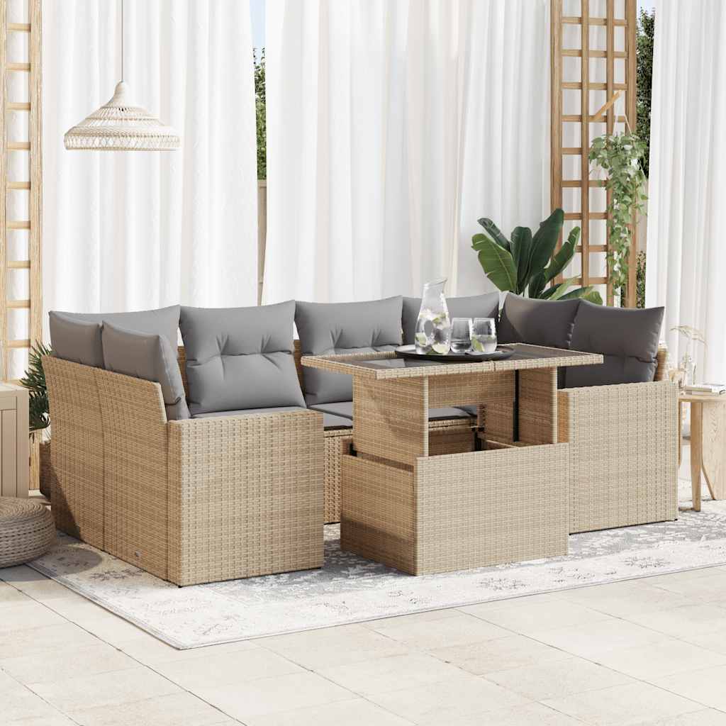 Sofasæt Til Haven 7 Dele Med Hynder Polyrattan