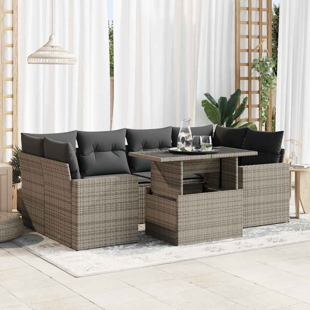 Sofasæt Til Haven 7 Dele Med Hynder Polyrattan