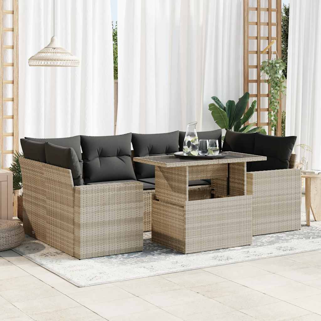 Sofasæt Til Haven 7 Dele Med Hynder Polyrattan