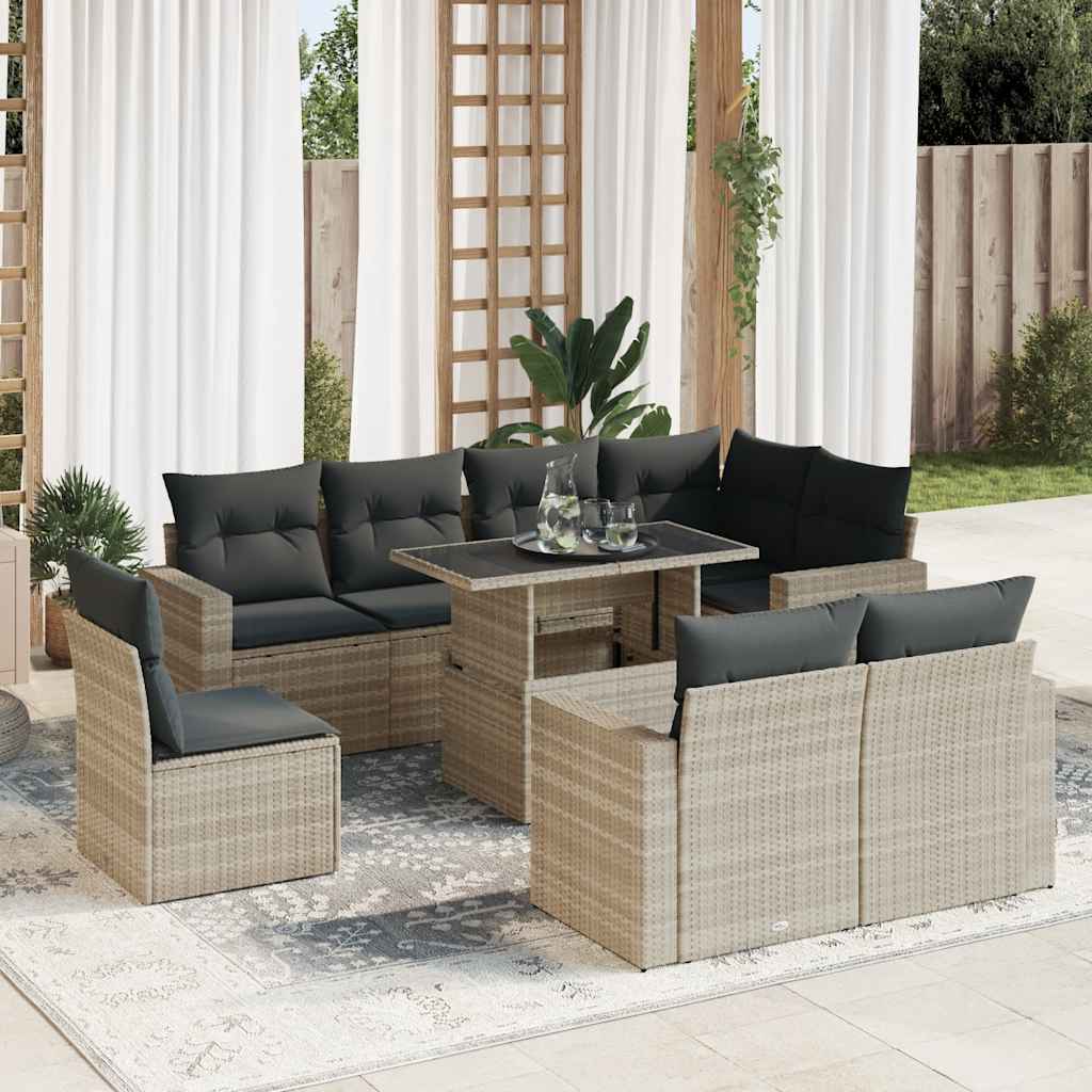 Sofasæt Til Haven 9 Dele Med Hynder Polyrattan