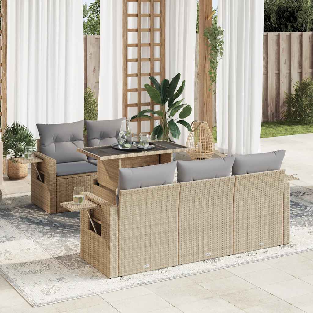 Sofasæt Til Haven 6 Dele Med Hynder Polyrattan