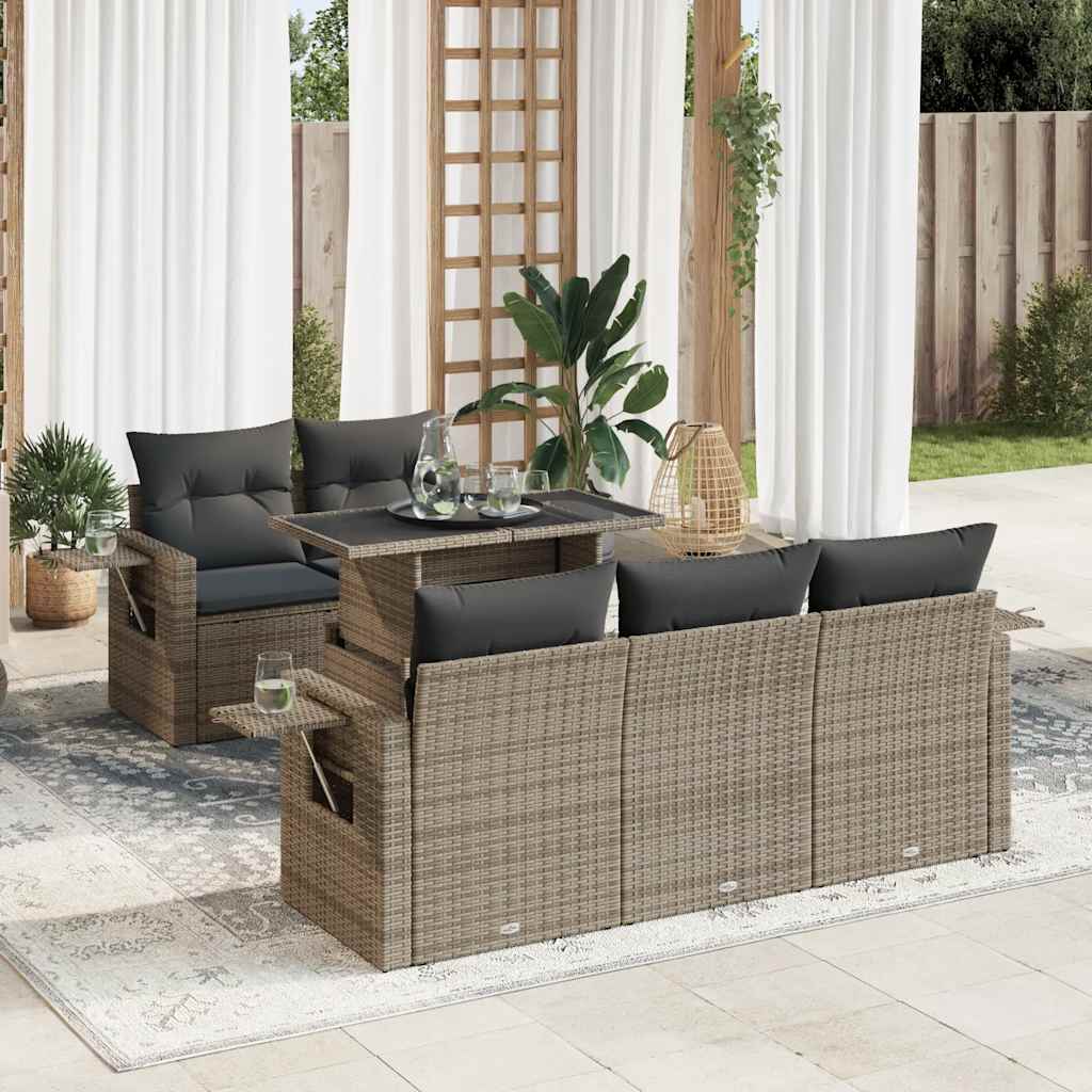 Sofasæt Til Haven 6 Dele Med Hynder Polyrattan