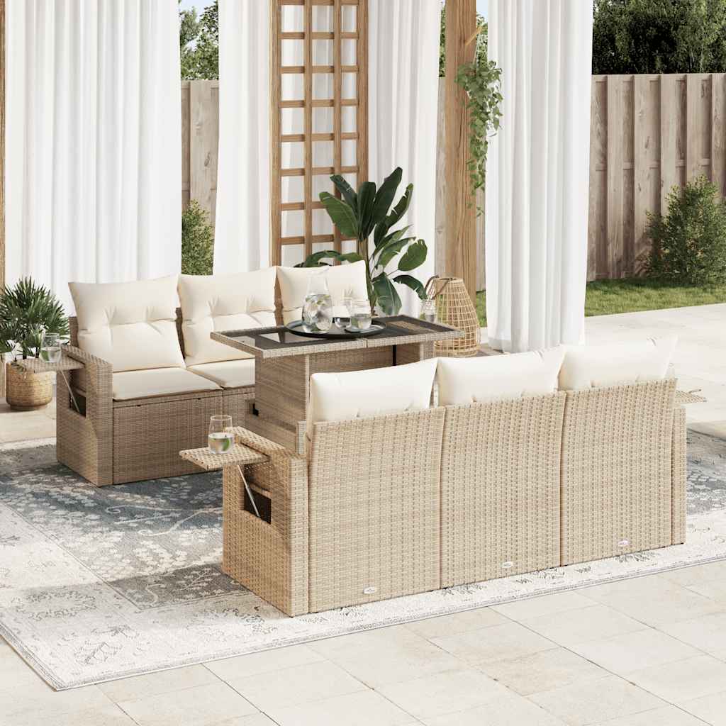 Sofasæt Til Haven 7 Dele Med Hynder Polyrattan