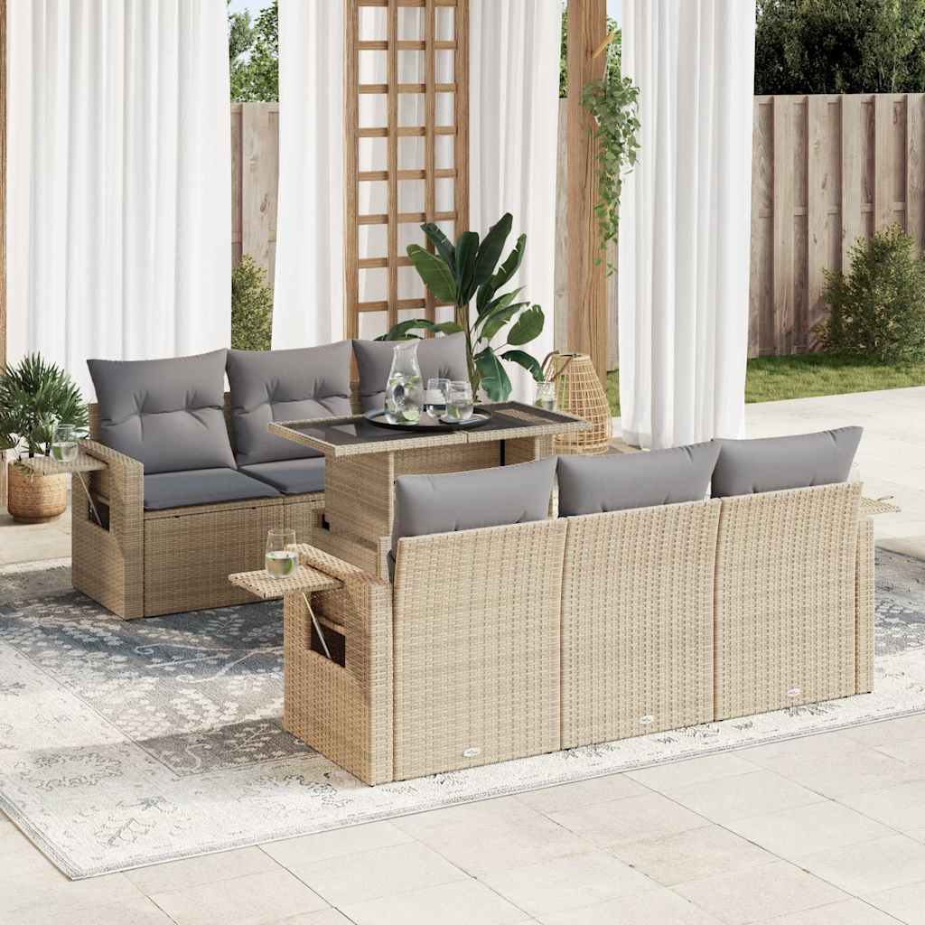 Sofasæt Til Haven 7 Dele Med Hynder Polyrattan