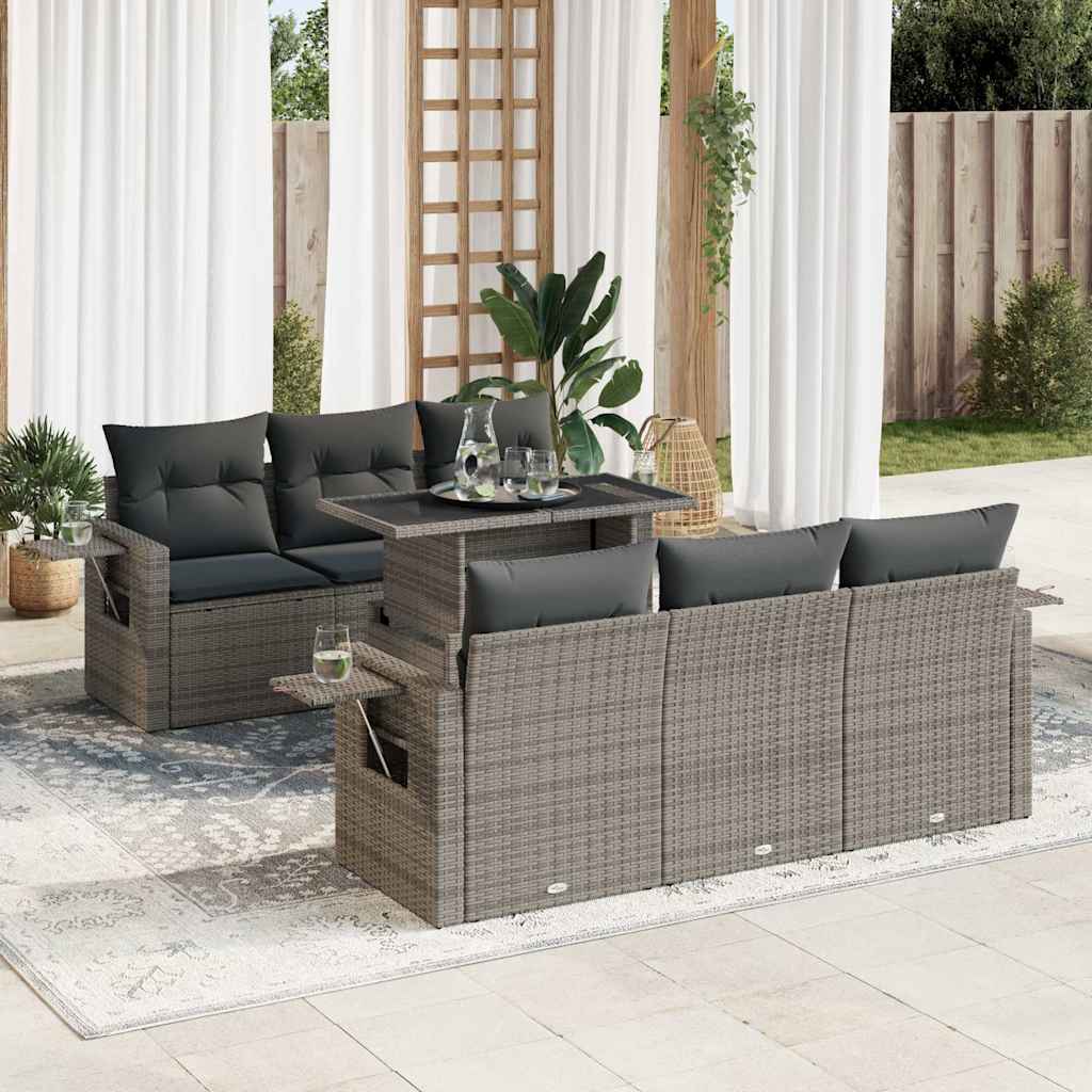Sofasæt Til Haven 7 Dele Med Hynder Polyrattan